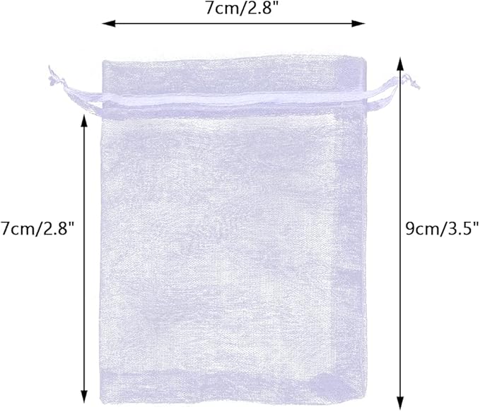 White Organza Bags 7 x 9cm 10 pack - Image 2