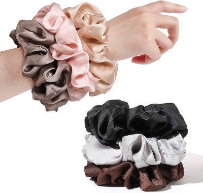 Large Satin Hair Scrunchies 3 pack
