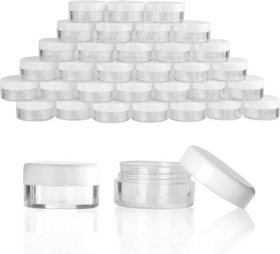 Refillable Sample Jar Pots with Screw-On White Lids 10g