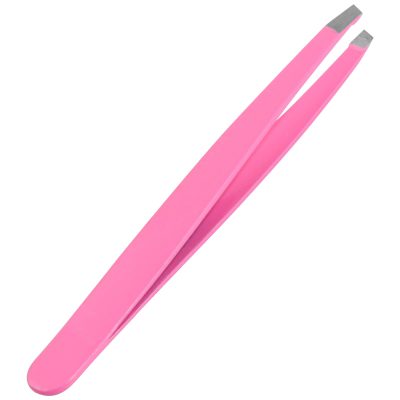 Stainless Steel Pink Slanted Tip Tweezers