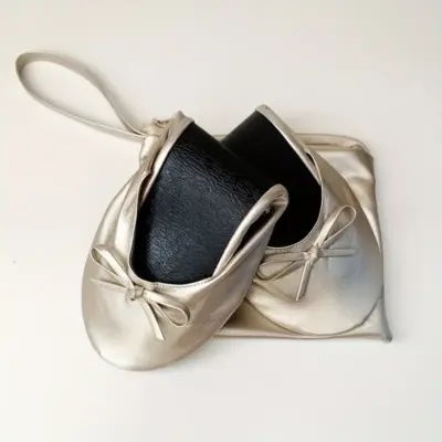 Alternative view of Compact Foldable Indoor Ballet Pumps with Zipped Purse